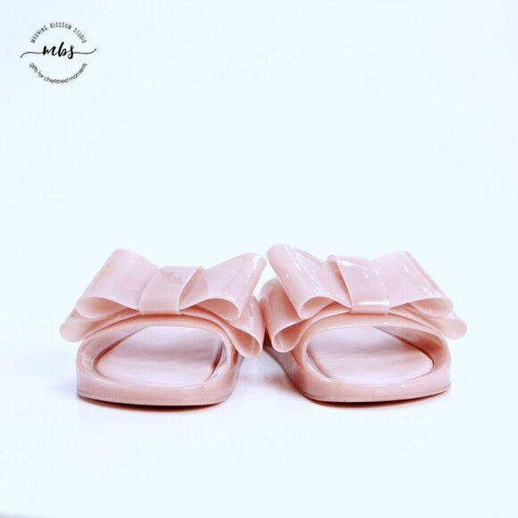 Melissa Beach Bow Jelly Slides Light Pink Women US 8 EU 39 - Picture 3 of 13